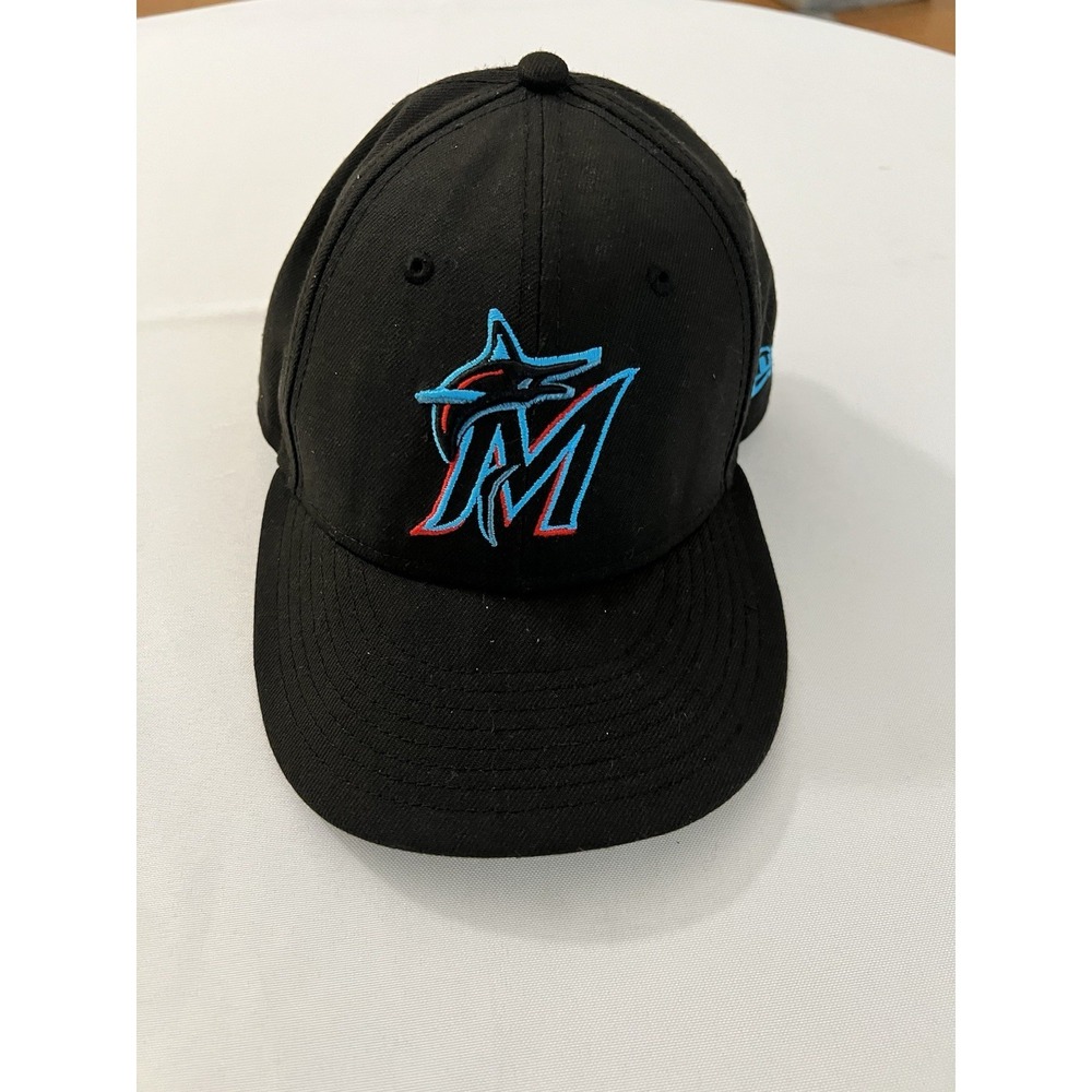 MLB Florida Marlin New Era On The Field Fitted Baseball Hat Cap Size 7 1/8